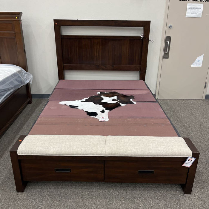 Dark Brown Queen Captains Bed