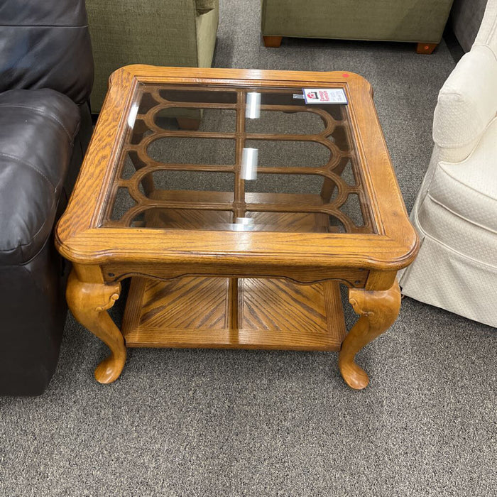 Oak/ Glass Oak Coffee Table