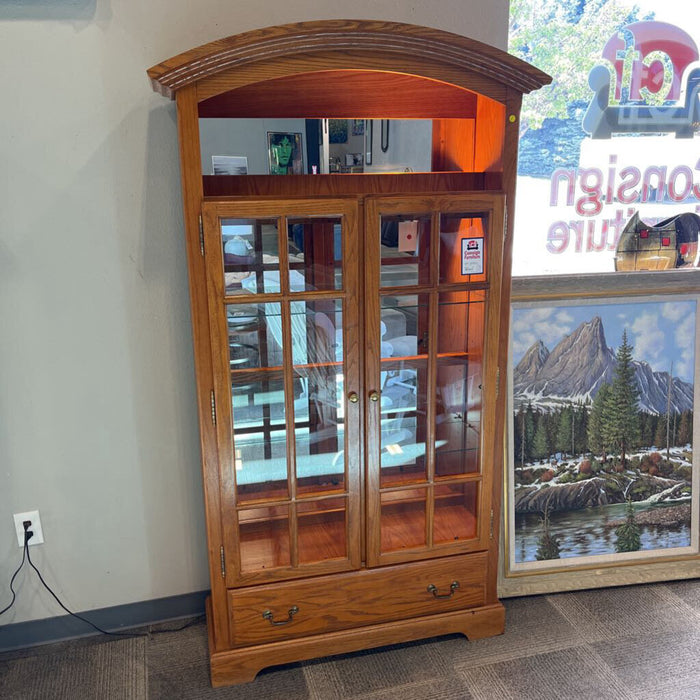 Oak 2 Door Curio