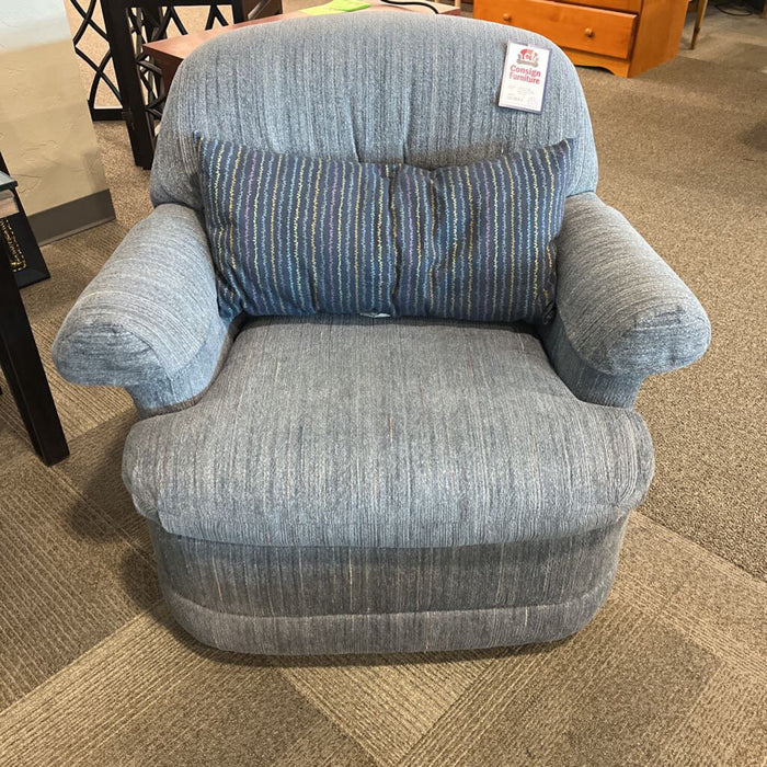 Vintage Blue Fabric Swivel Chair