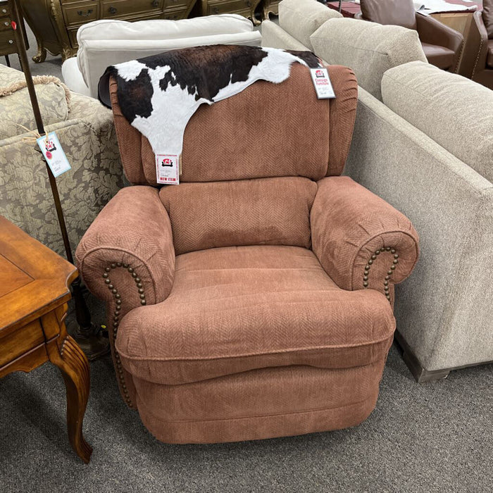 Rust Fabric Rocking Recliner