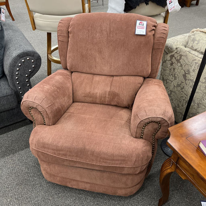 Rust Fabric Rocking Recliner