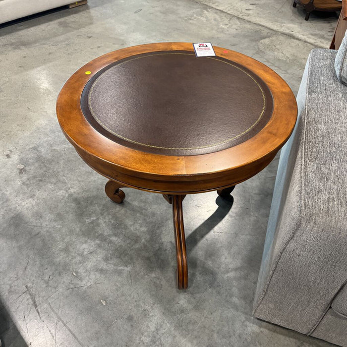 Leather Top End Table