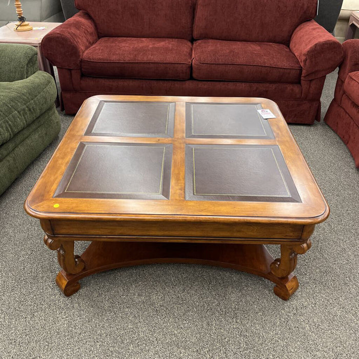 Leather Top Coffee Table