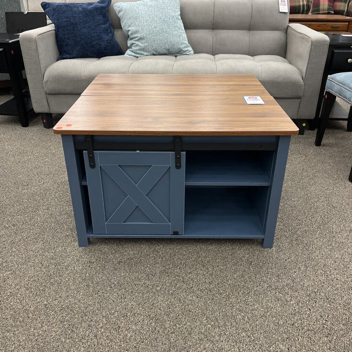 Blue Barn Door Lift-top Coffee Table
