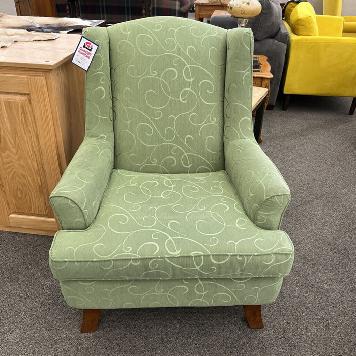 "Andrea" Green Wingback Chair