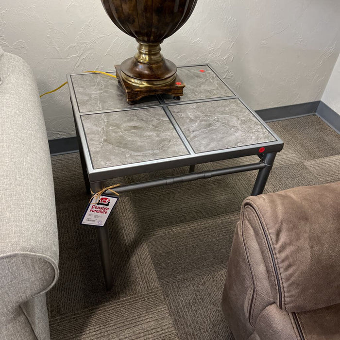 Silver Patio End Table