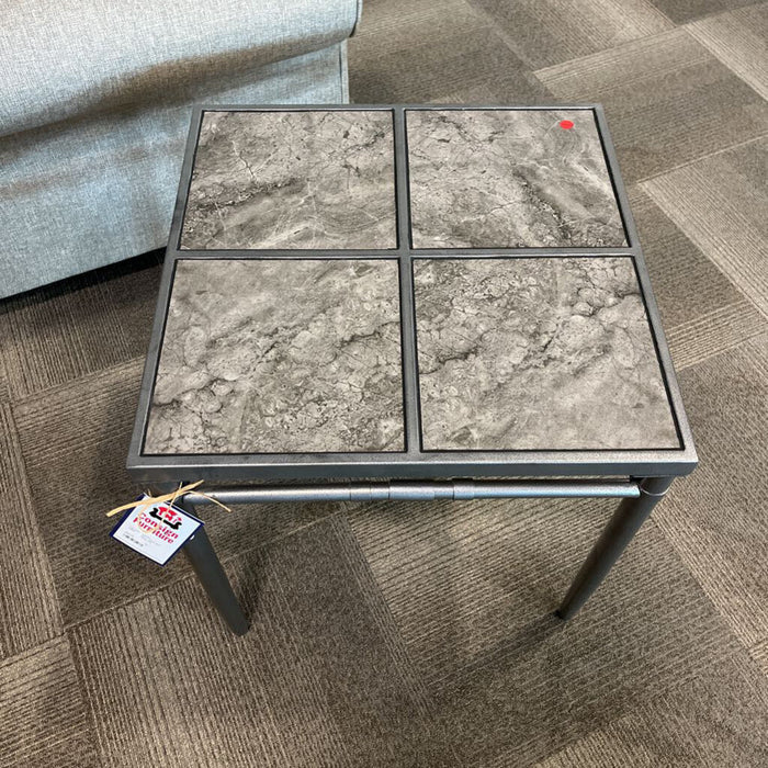 Silver Patio End Table