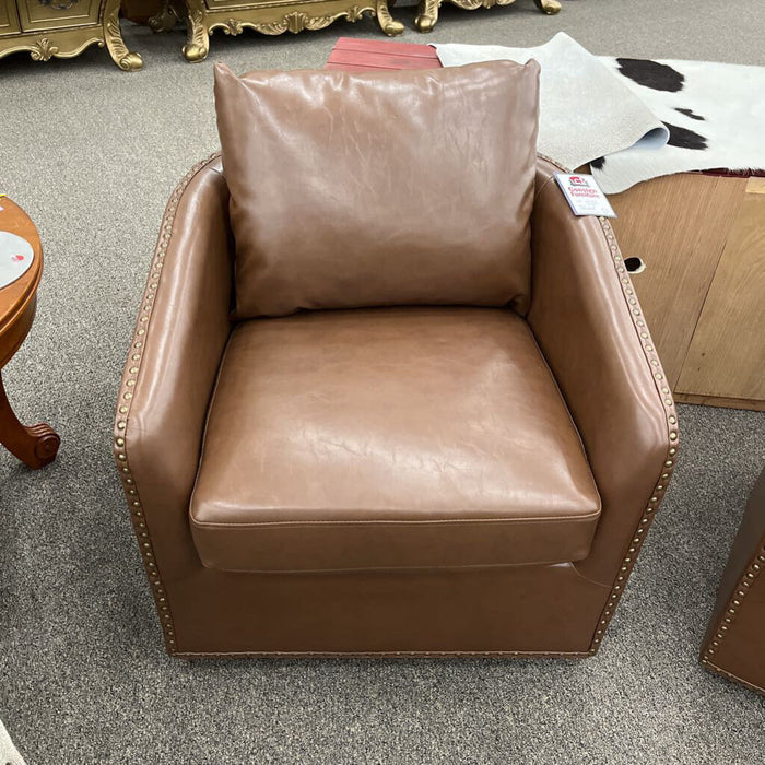 "New" Brown Swivel Bucket Chair