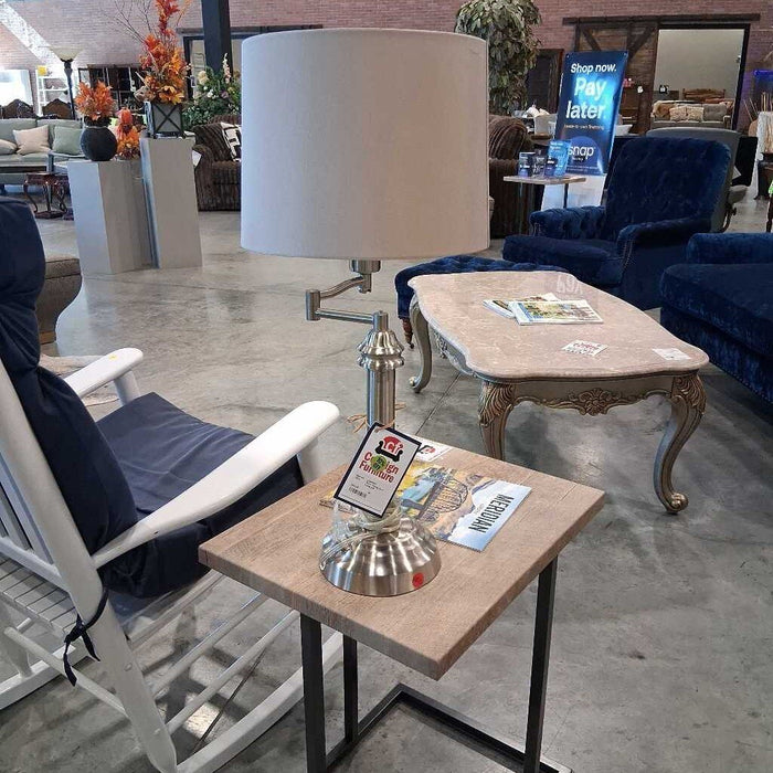 Silver Swing Arm Lamp