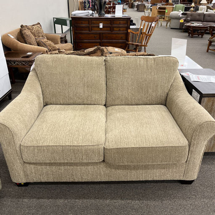 Beige Fabric Loveseat
