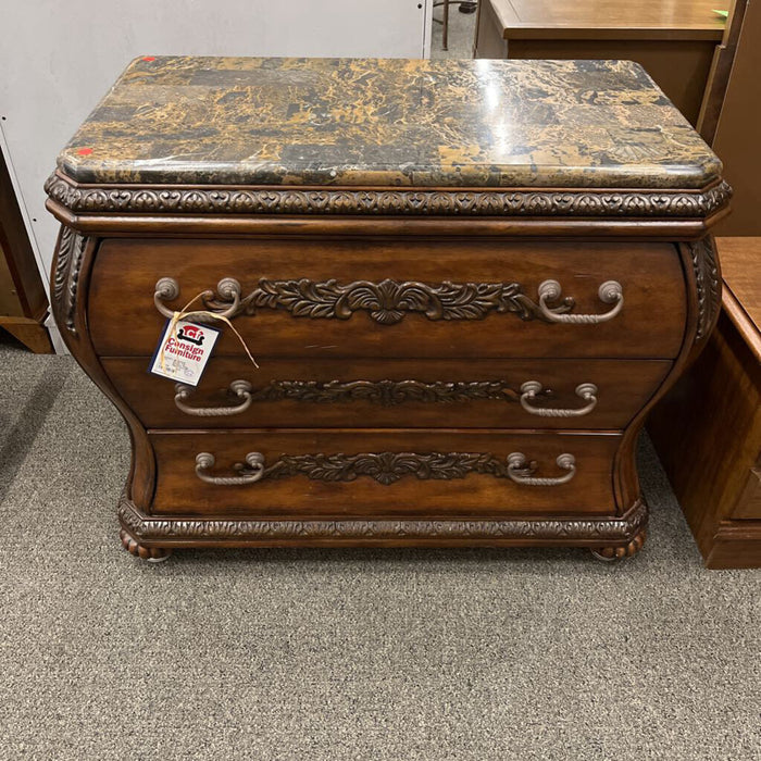 Marble Top Bombay Style Nightstand