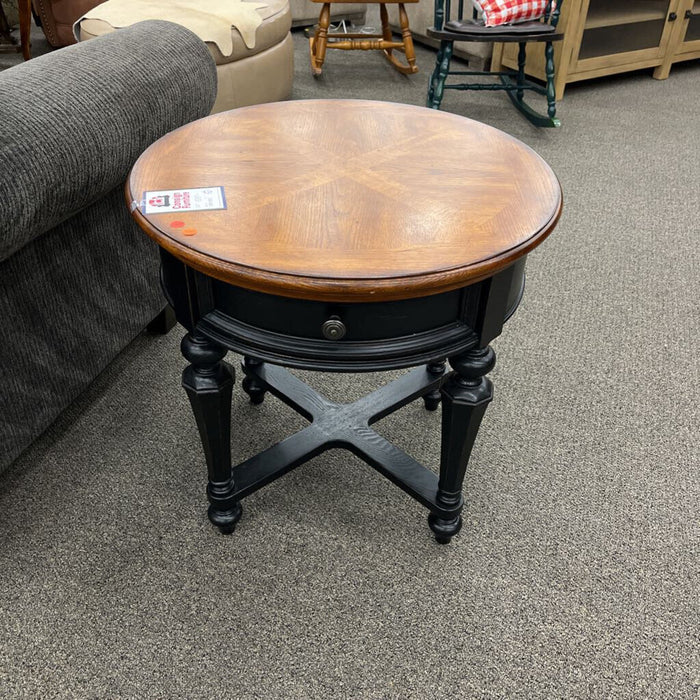 Round Black End Table