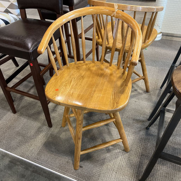Pair of Oak Swivel Stools