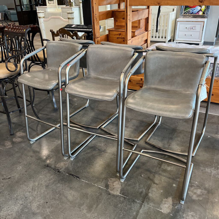 Set of 6 Gray Stools