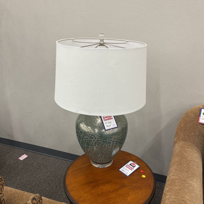 Blue Pattern Glass Lamp