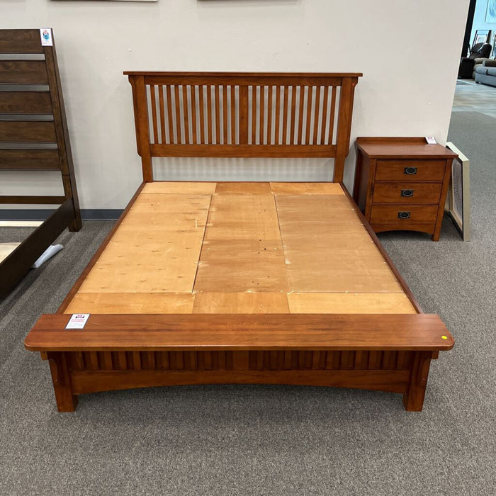 Mission Oak Queen Captains Bed