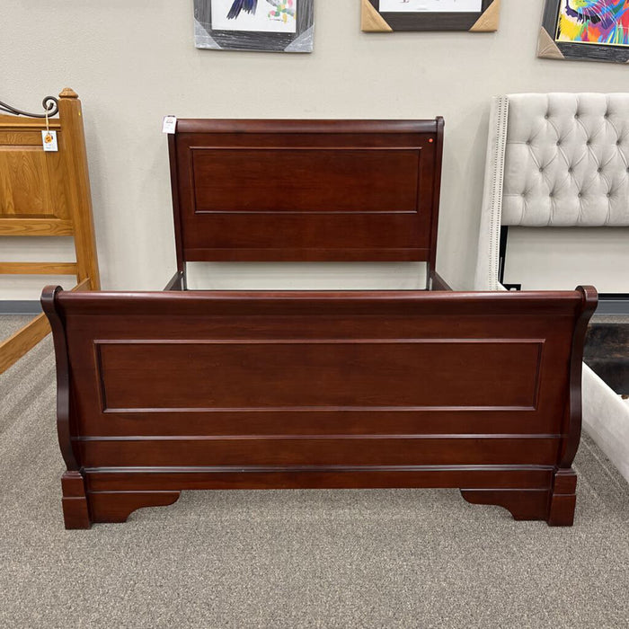 Queen Brown Sleigh Bed