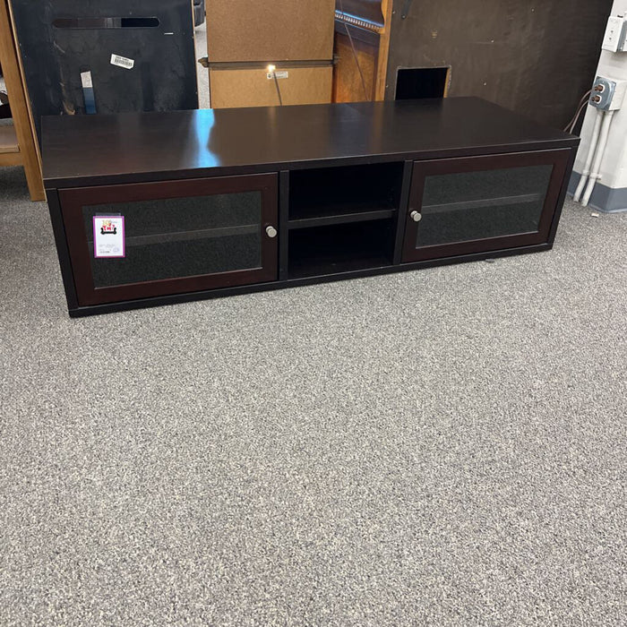 Dark Wood Low TV Console