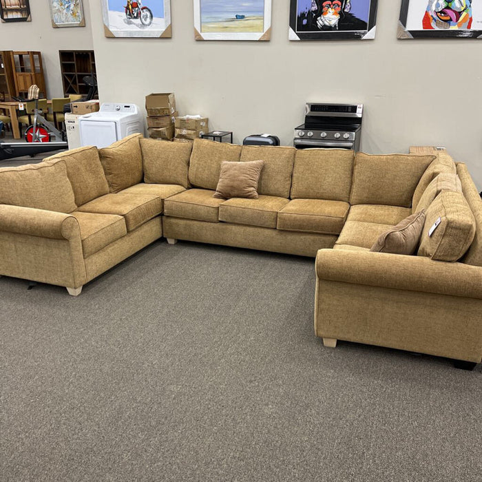 Gold Fabric 3pc. Sectional