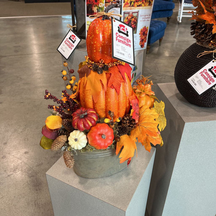 Fall Floral Pumpkin Arrangement