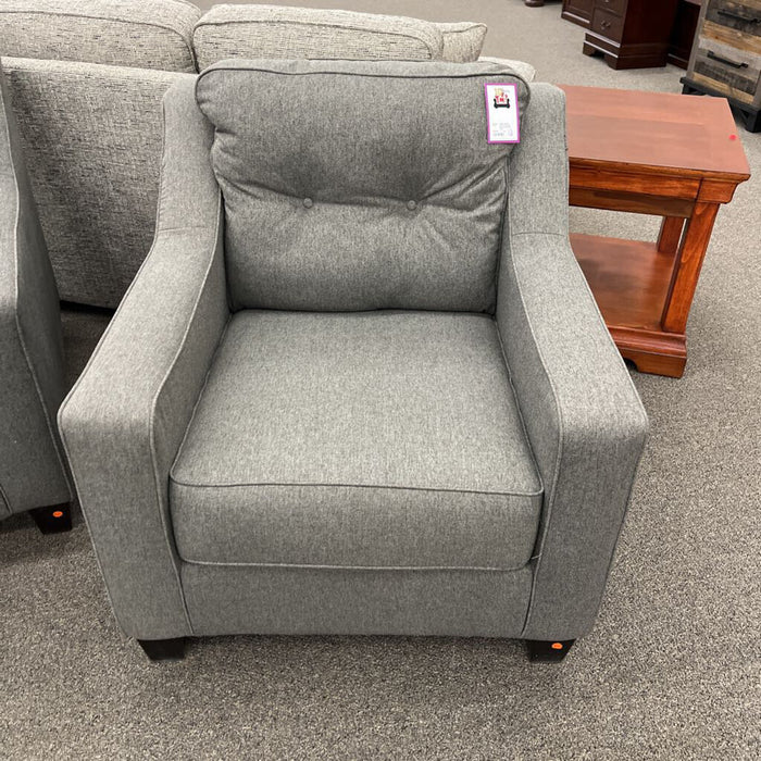 "Brindon" Gray Fabric Club Chair