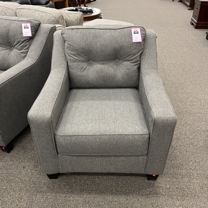 "Brindon" Gray Fabric Club Chair