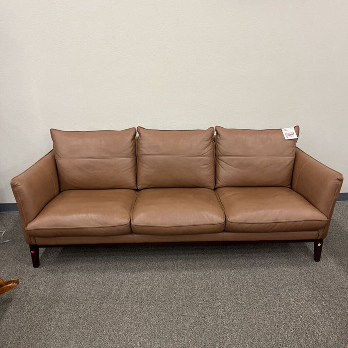 "Kettner" 88" Brown Leather Sofa