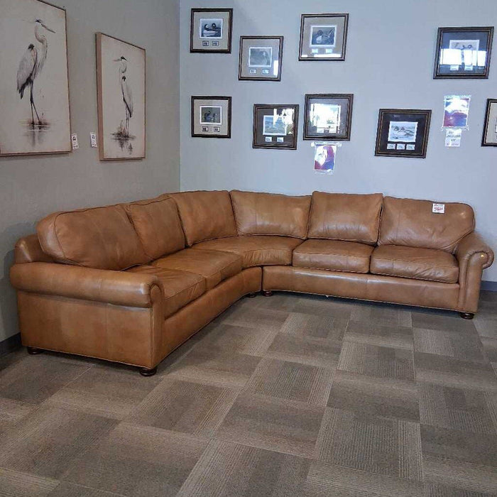 Randall Allan Tan Leather 2pc. Sectional