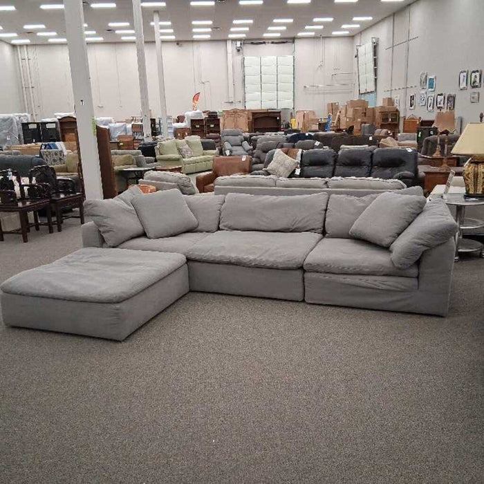 Gray Modular 3pc. Sofa w/ Ottoman