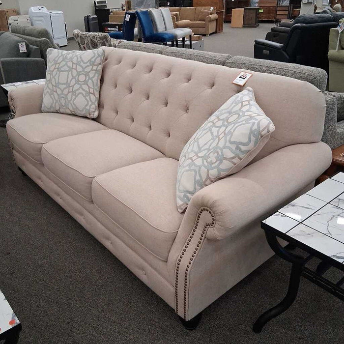 Beige Tufted Sofa