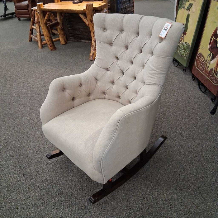 Beige Fabric Rocking Chair