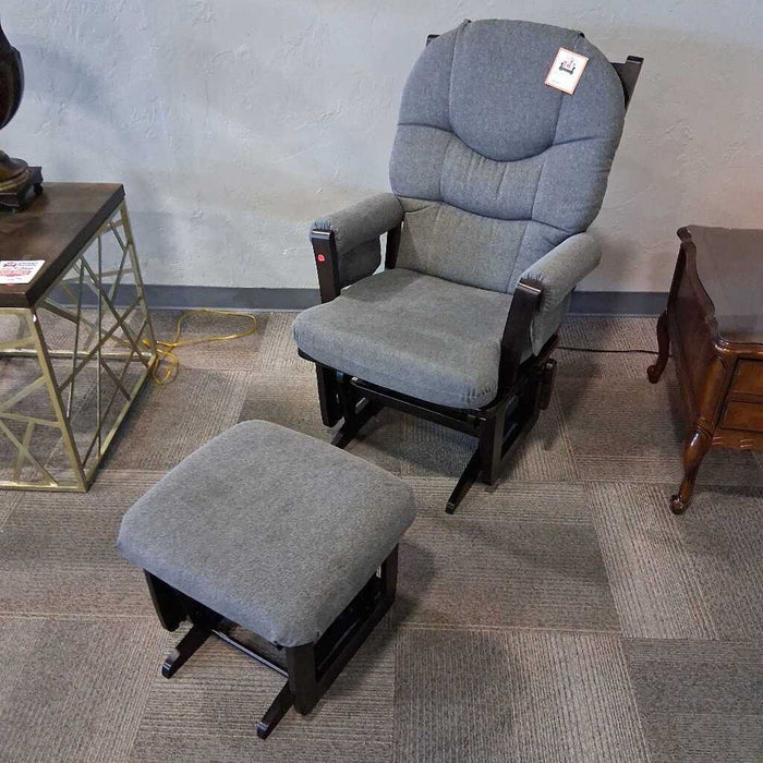 Gray & Black Nursery Rocker w/ Ottoman