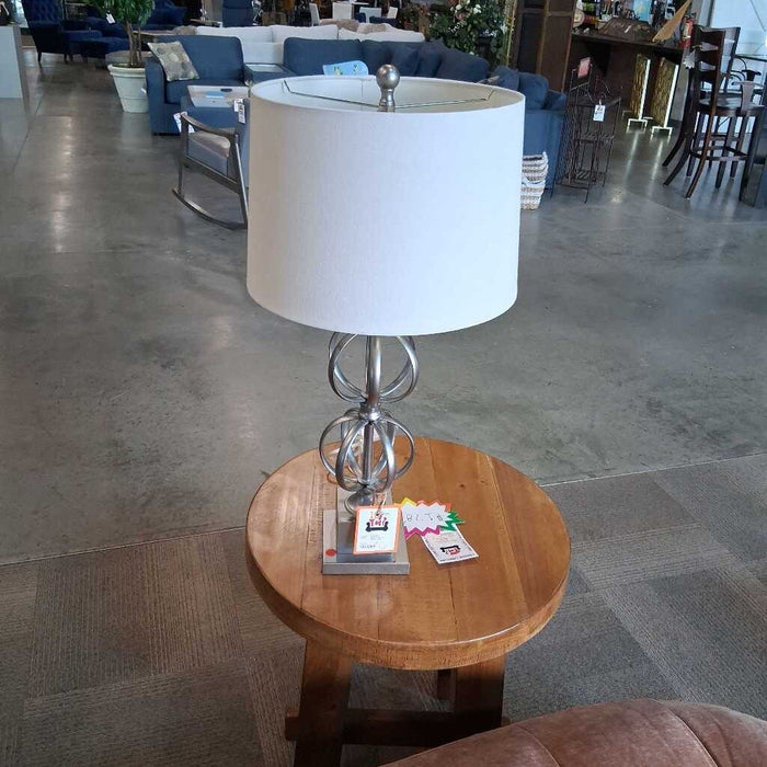 Silver Lamp w/ White Shade
