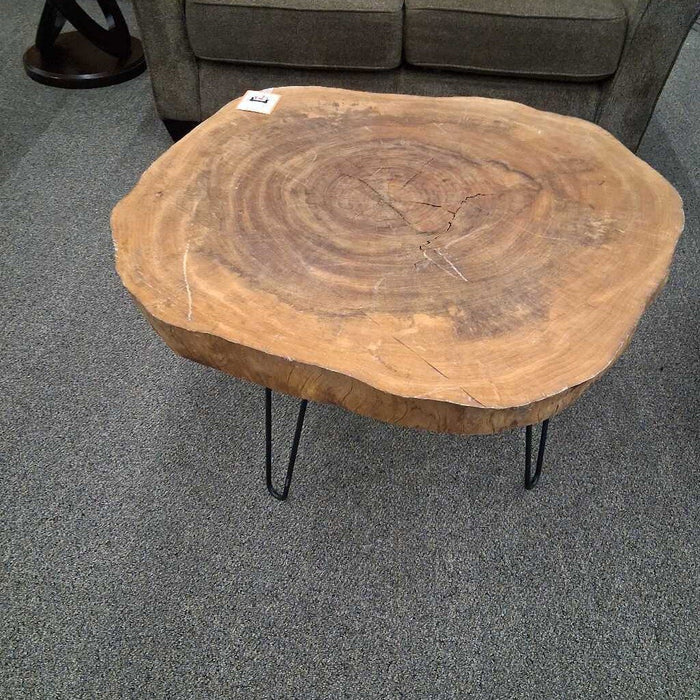 Raw Edge Wood Round Coffee Table