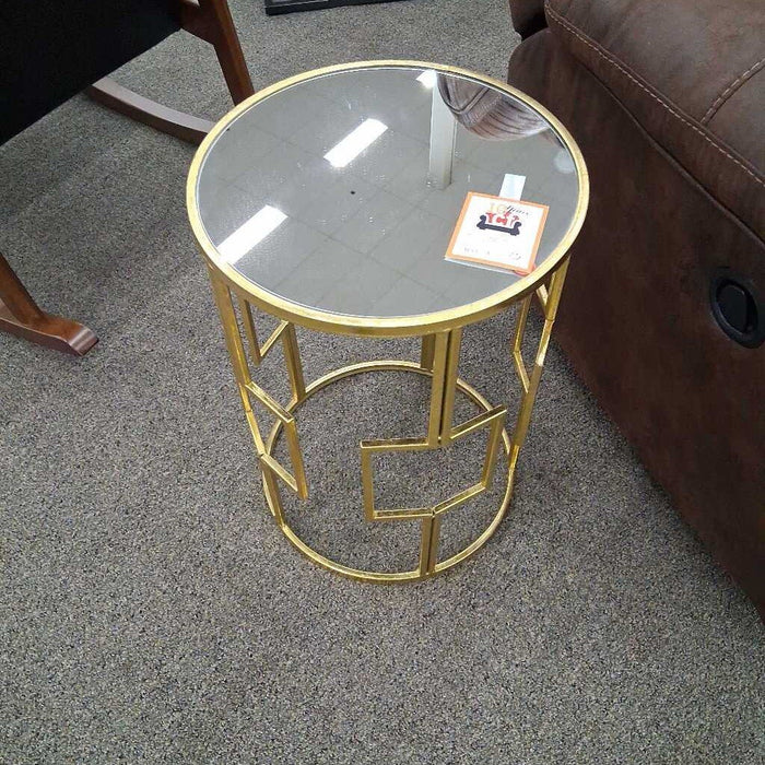 Gold Mirror Top End Table