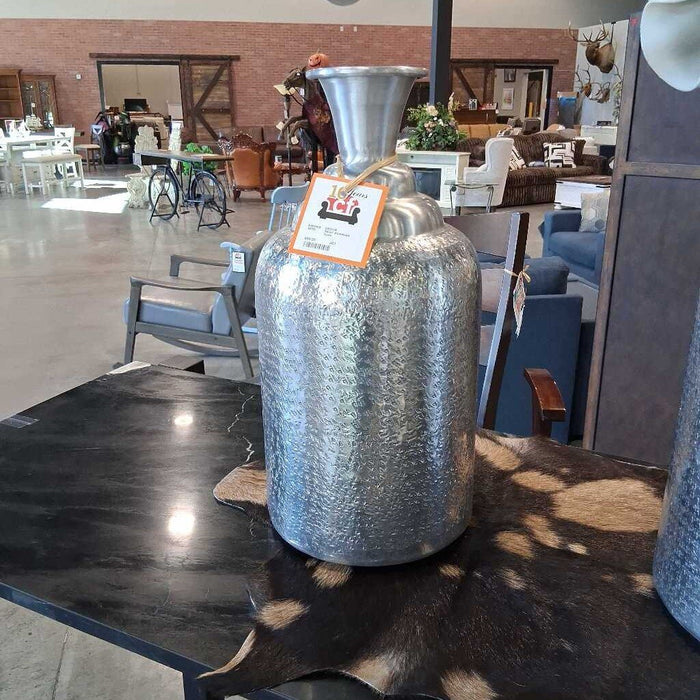 Silver Aluminum Vase