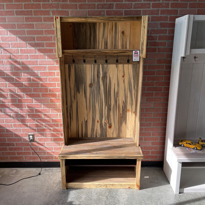 Blue pine hall tree w/ shelf