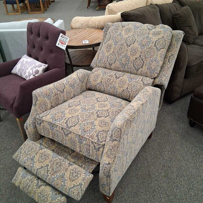 Blue/ Brown Pushback Recliner
