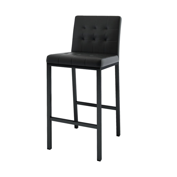 Modern Design High Stool With Metal Legs For Kitchen And Restaurant (Set of 2) - Black