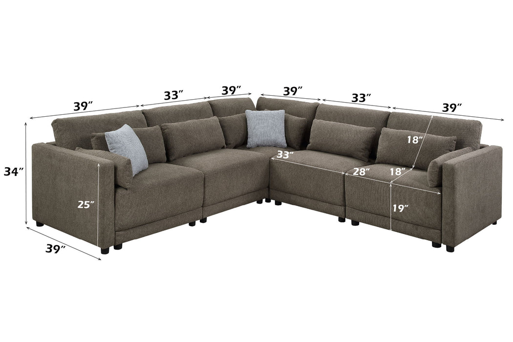 Rylie - Modular Sectional Sofa With Toss Pillows
