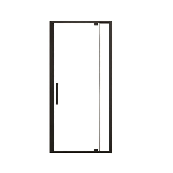 Scalable - Shower Door With 1 / 4" Clear Tempered Glass And Aluminium Alloy Frame - Matte Black