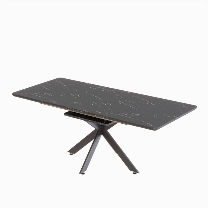 Modern Mid-Century Gray Dining Table Set With Extendable Design