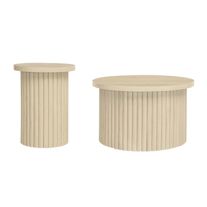 Modern Round Coffee Table And Side Table (Set of 2)