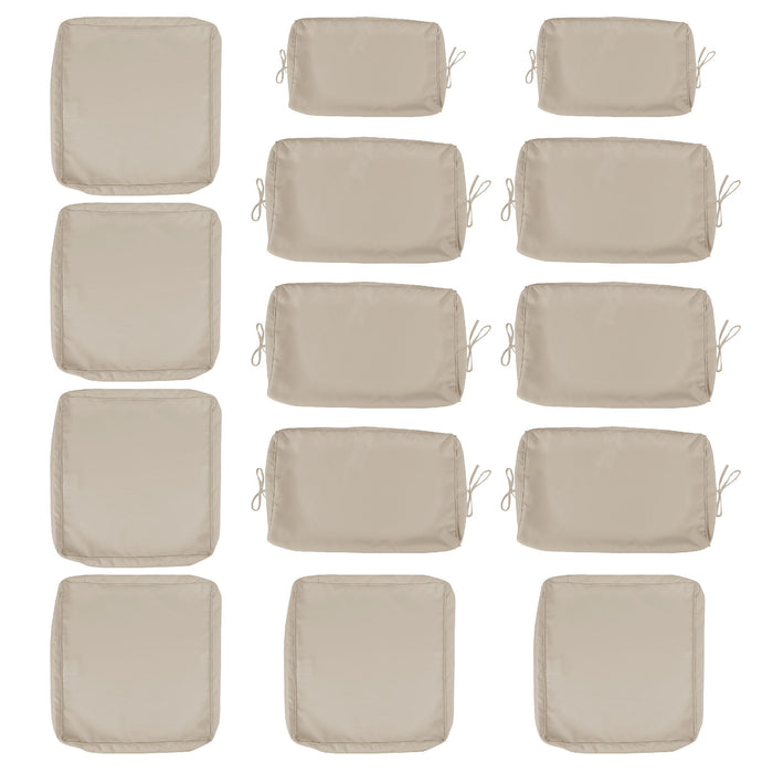 14 Pack Cushion Covers For 7 Piece Wicker Rattan Sectional Sofa