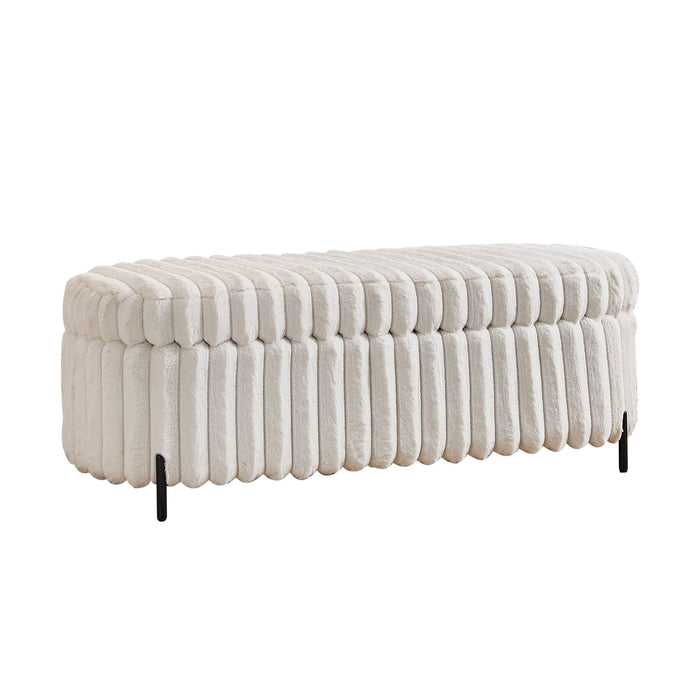 Flip Top Storage Bench With Metal Legs