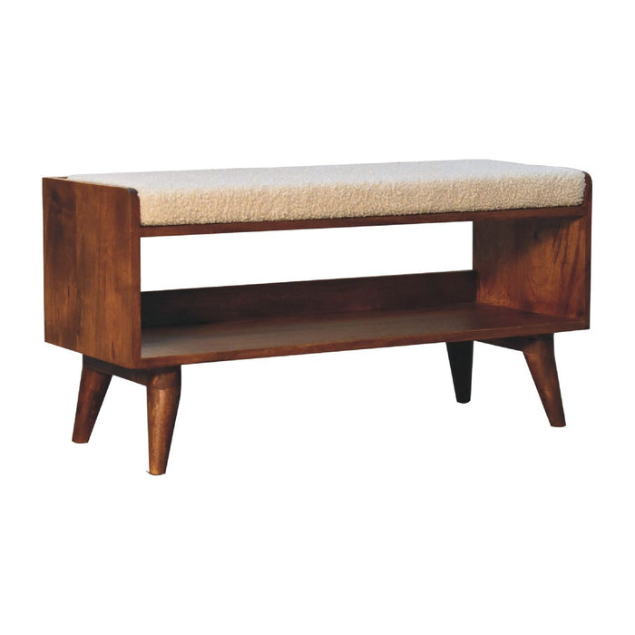Solid Wood Bench With Upholstered Sea