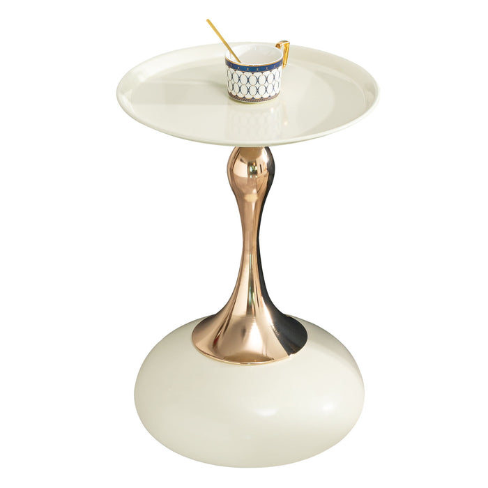 Modern Round Side Table For Small Spaces With Carbon Steel Construction