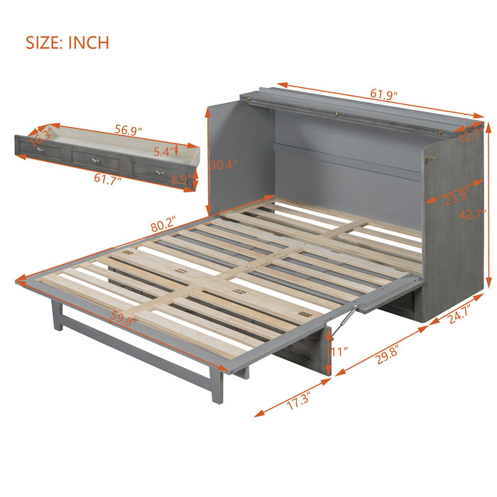 Murphy Bed With Large Drawers And USB Ports