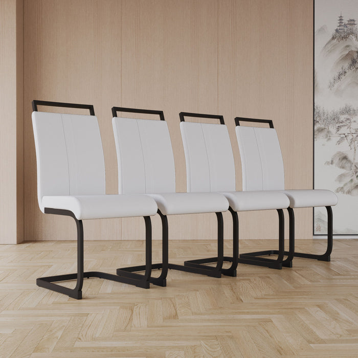 Modern Dining Chairs With High Back Upholstered Design Metal Legs